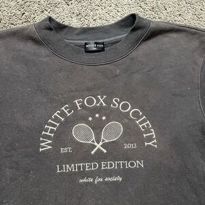White Fox Society Limited Edition Crewneck Sweatshirt Womens Small Medium Gray